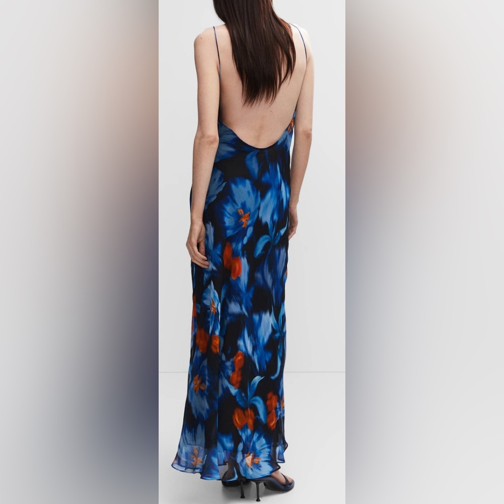 Mango Flower chiffon dress NWT - Picture 3 of 7